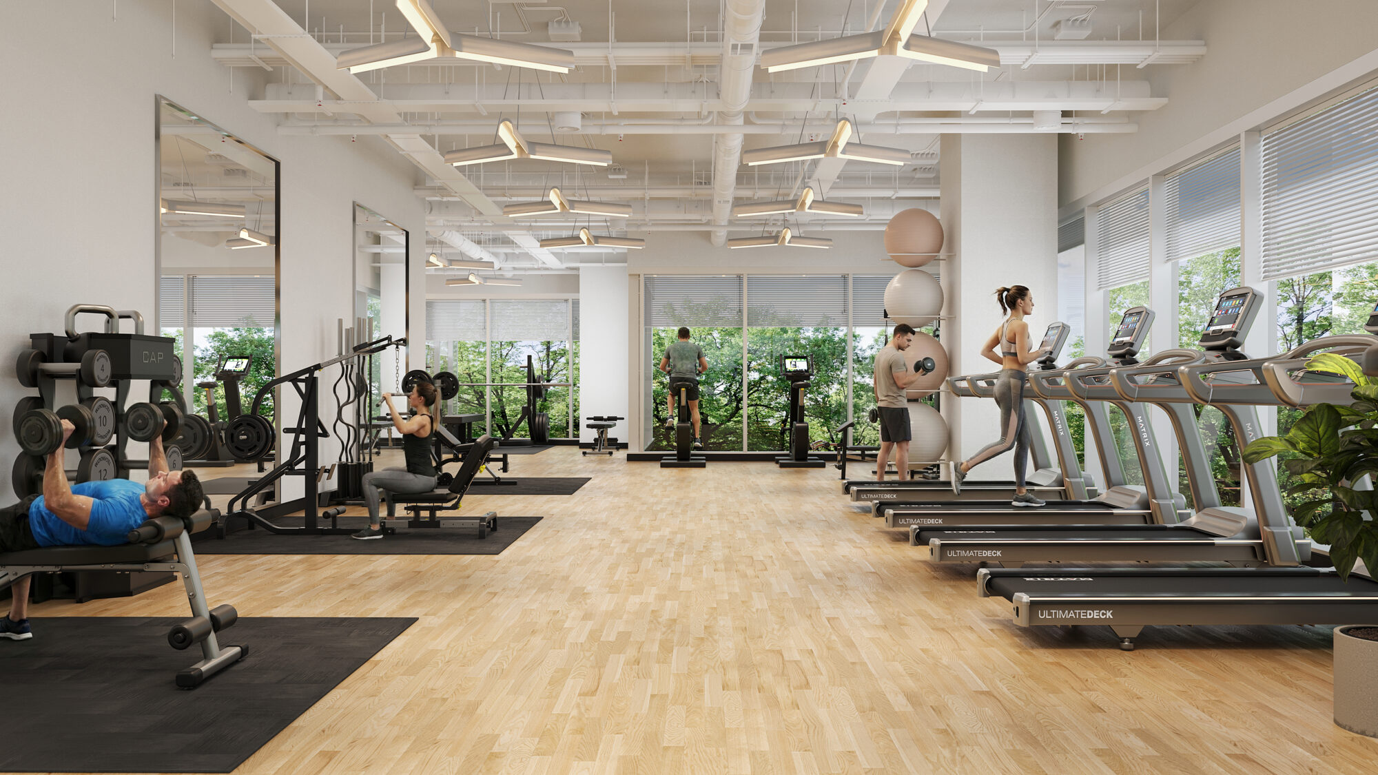 Upgraded fitness center at Millennium Tower